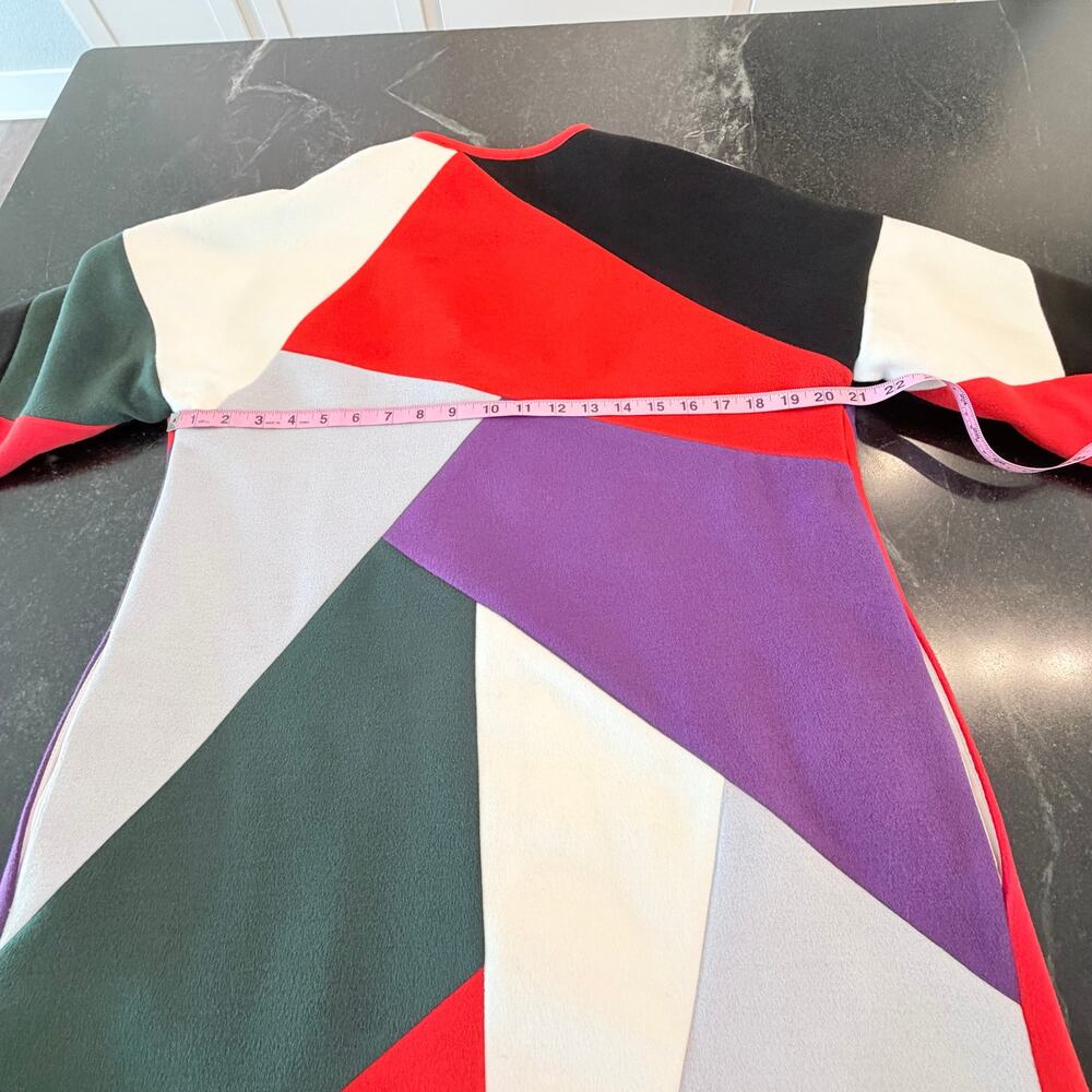 Vintage Chloe Paris Mod Colorblock Swing Coat Designer Trapeze M - Picture 8 of 12